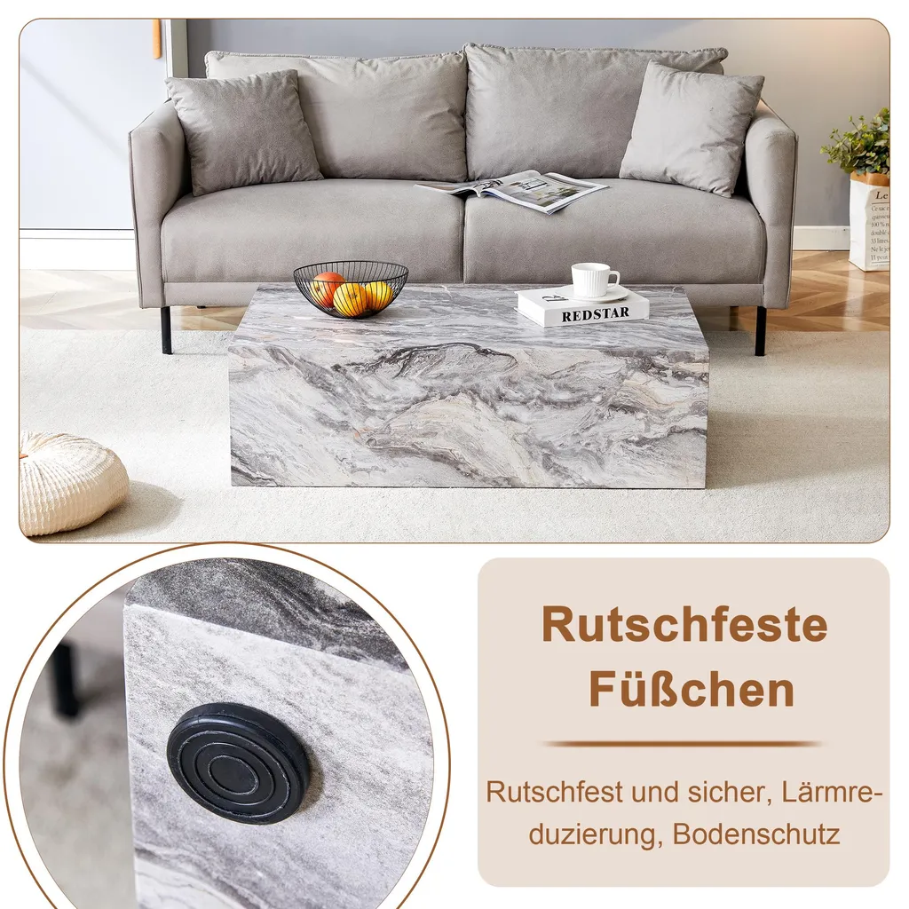 Table basse grise stable et compacte : la solution pour petits salons - 6