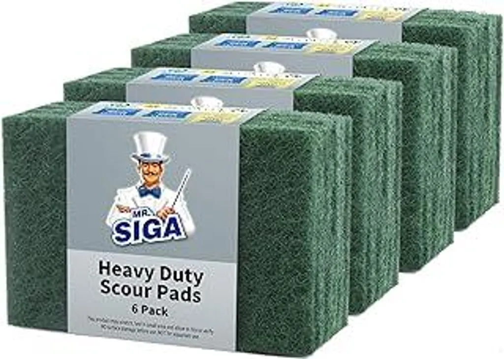 MR.SIGA Fornitura 24 Spugne Abrasive Professionali 10x15cm Verde