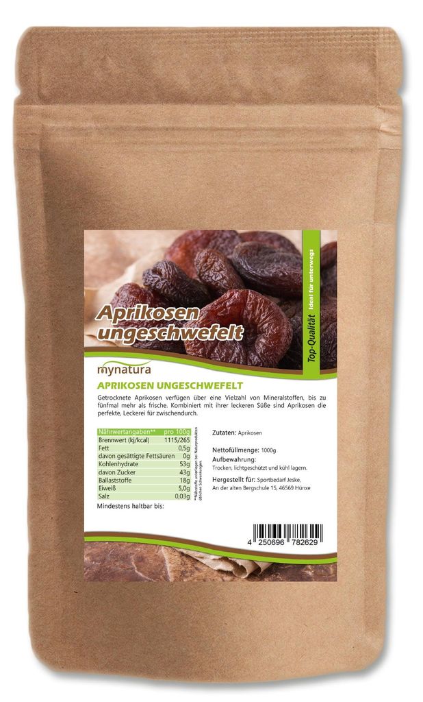 Mynatura getrocknete Aprikosen ungeschwefelt – ab 1kg