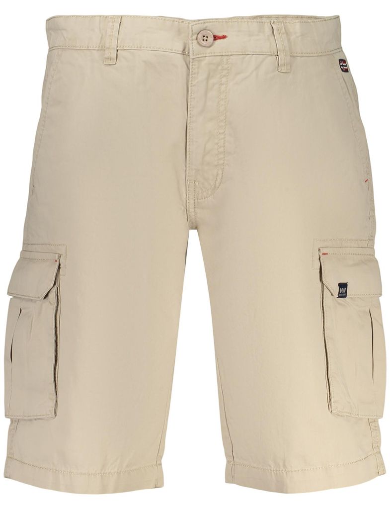 Stylische beige Herren Cargo-Bermuda-Shorts mit Logo und Taschen