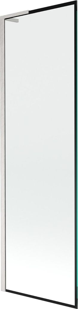 Mexen Next L Badewannen-Faltwand 1-flügelig 60 x 150 cm, schwarzes Muster, gebürstetes Nickel - 895-060-000-03-70-97