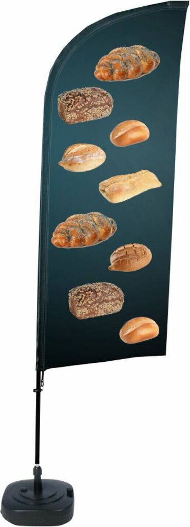 Showdown Beachflag - Komplett-Set - Brot - Schwarz