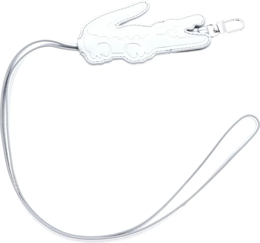 LACOSTE Porte-clés Key Holder Shiny Silver Argenté finition chromée