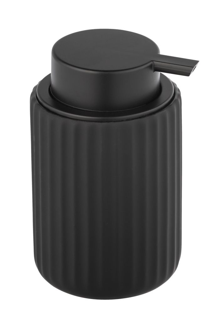 WENKO Keramik Seifen Spender Bad 300 ml Dosierer Flüssigseifenspender Seife Spender BELLUBO Schwarz