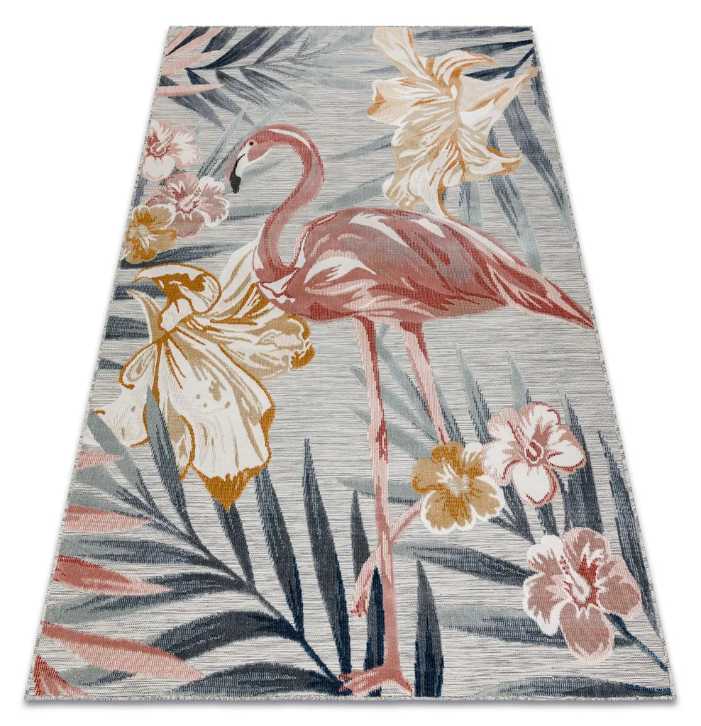 Tapis Structural BOTANIC 65263 Flamant Plat Gris Multicolore 176x270 cm
