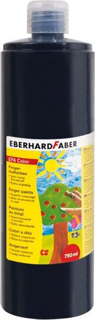 Fingerfarbe Flasche 750ml schwarz Packung mit 10 Stück