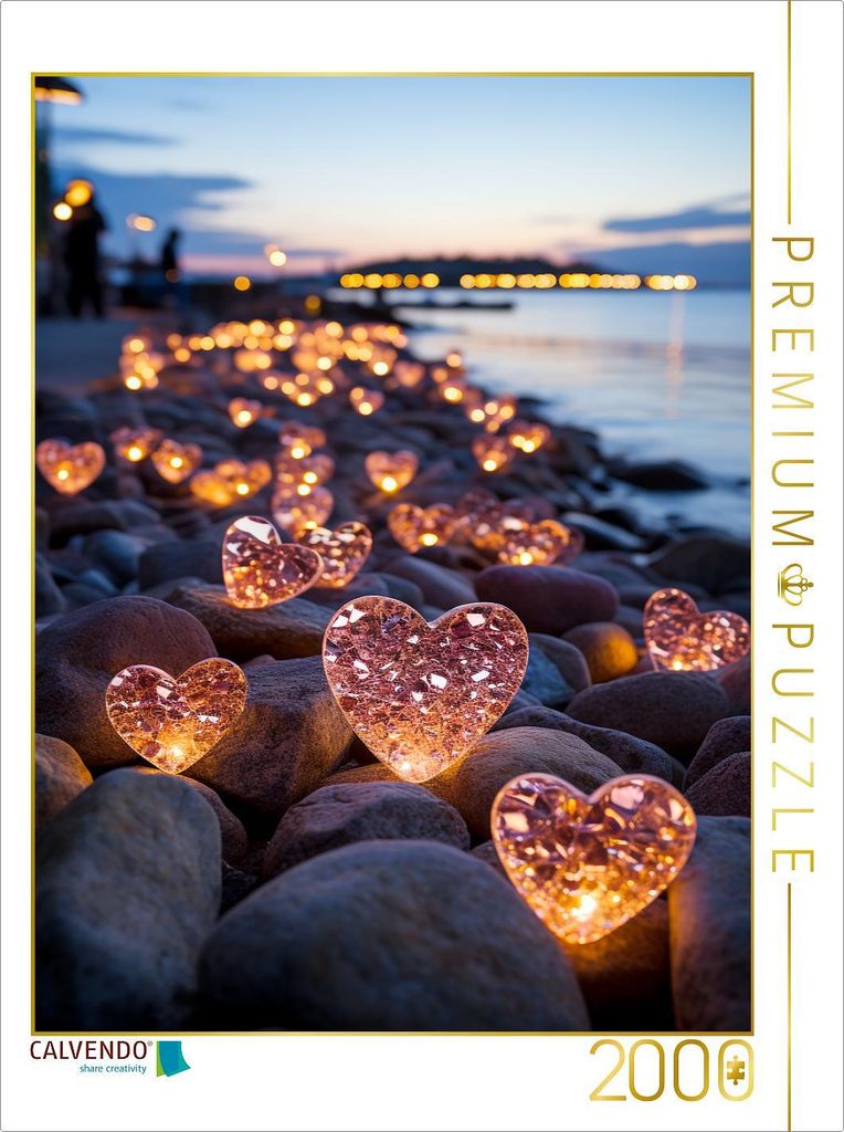 CALVENDO Puzzle Strand-Herz | 2000 Teile Lege-Größe 90x67cm Foto-Puzzle für glückliche Stunden