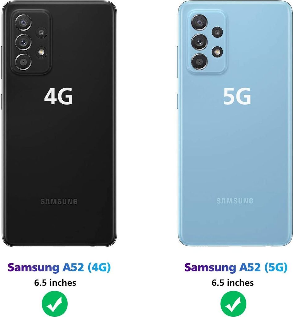 Für Samsung Galaxy A52 5G Silikon Schwarz Schutz Hülle + HD Produktbild 12