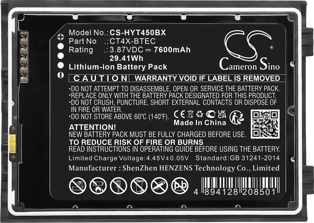 Batterie de Rechange pour Scanner Honeywell CT45 CT47 Usage Intensif