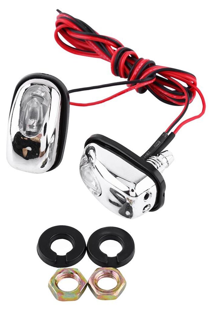 2 Stück 12V Fahrzeughaube Windschutzscheiben-Sprühdüse mit LED-Leuchten blau
