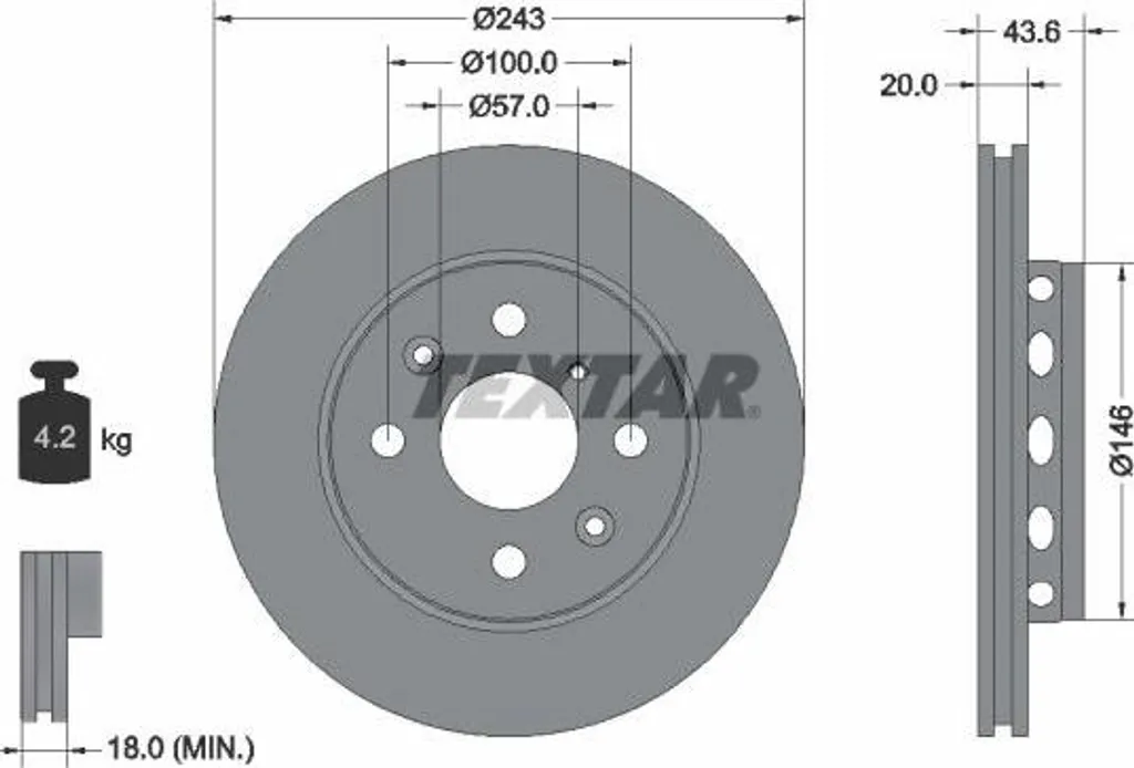 Disque de frein pour Kia Sephia et Shuma - Remplacement OE 0K20A33251