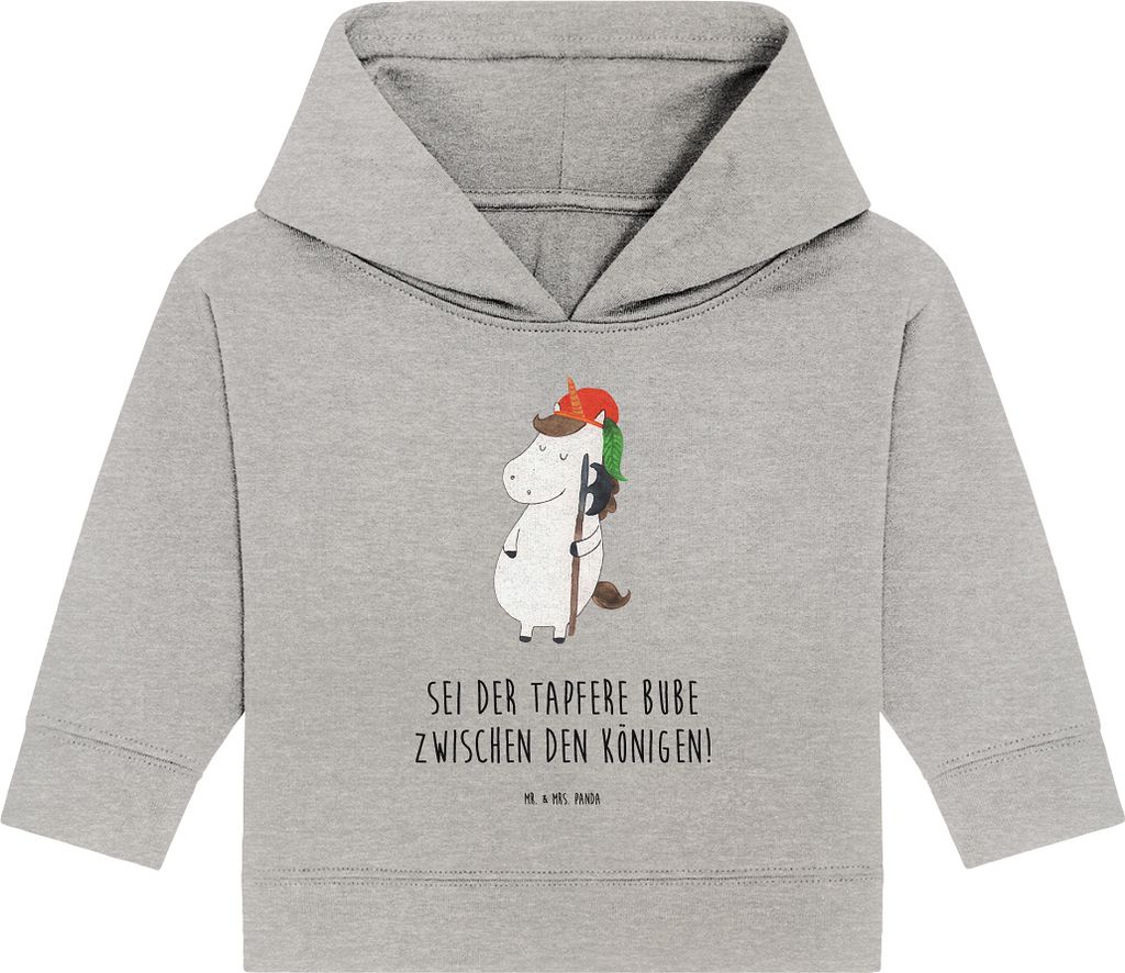 Mr. & Mrs. Panda Organic Baby Hoodie Einhorn Junge 12. - Produktbild 