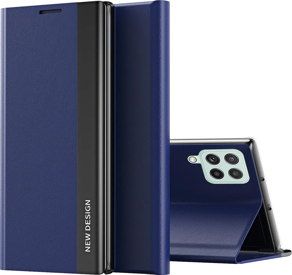Custodia Galaxy A22 4G, Custodia magnetica in Finto cuoio con funzione stand per Samsung Galaxy A22 4G blu navy