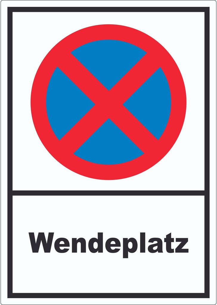 Parken verboten Wendeplatz Aufkleber A1 (594x841mm)