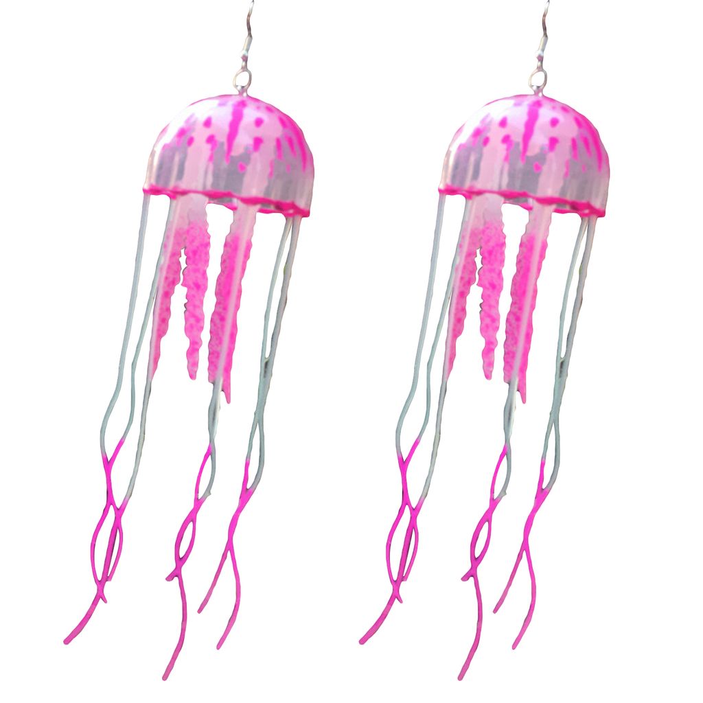 1 Paar Damen Ohrringe Quallenförmige Quasten Schmuck Übertreibung Helle Farbe Lange Ohrringe für den Urlaub-Lila