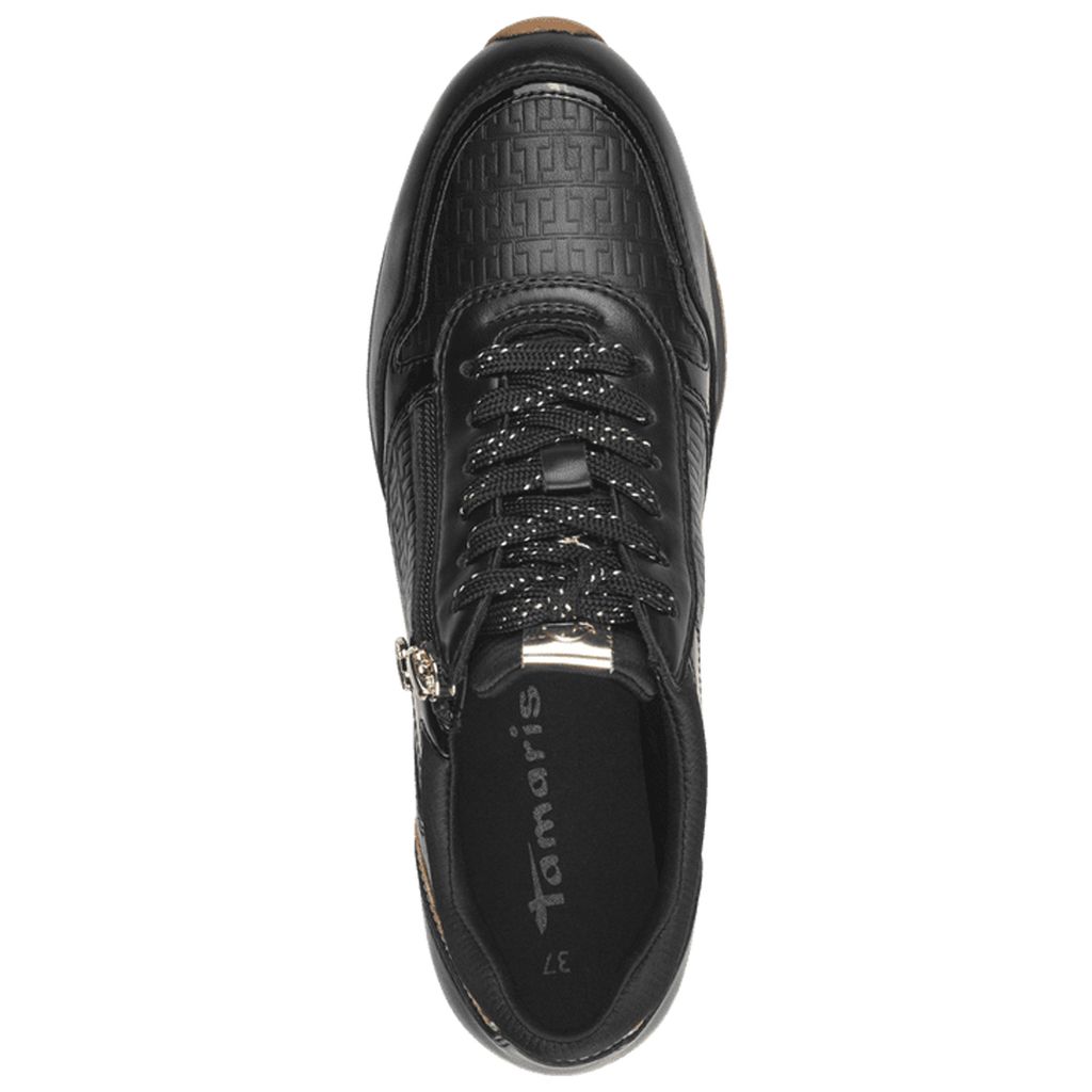 Tamaris Damen Sneaker Slip-On Reißverschluss Wechselfußbett 1-23603-42, Größe:37 EU, Farbe:Schwarz