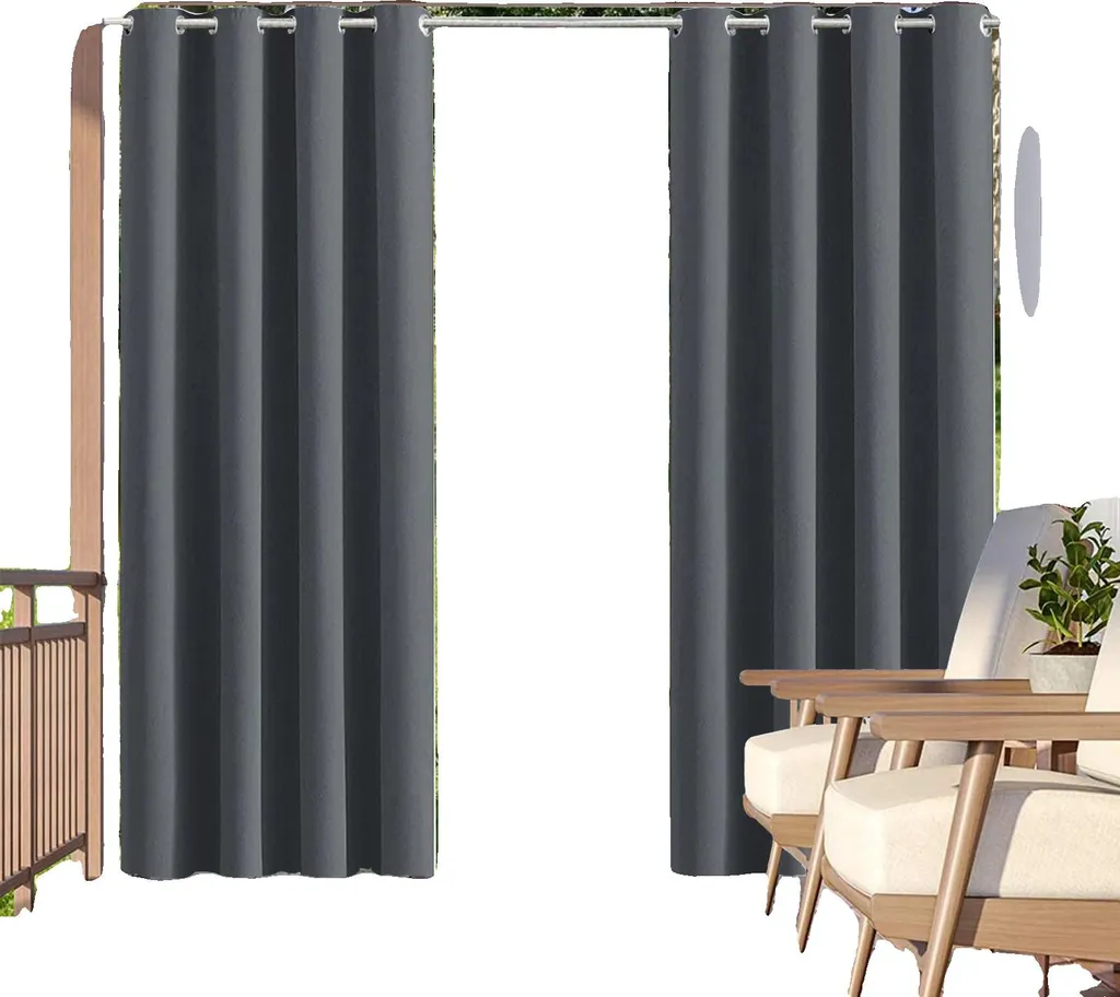 Rideau pour Pergola et Terrasse Gris Foncé Occultant Imperméable 2pcs