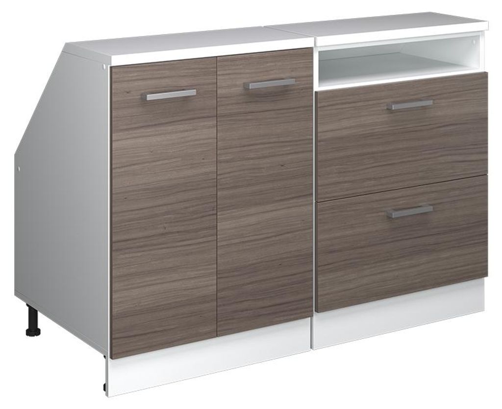 Küchenschrank für Dachschrägen Vicco R-Line Edelgrau 120 cm 2er Set Schrankkorpuss 60 cm Tiefe, Model 60095