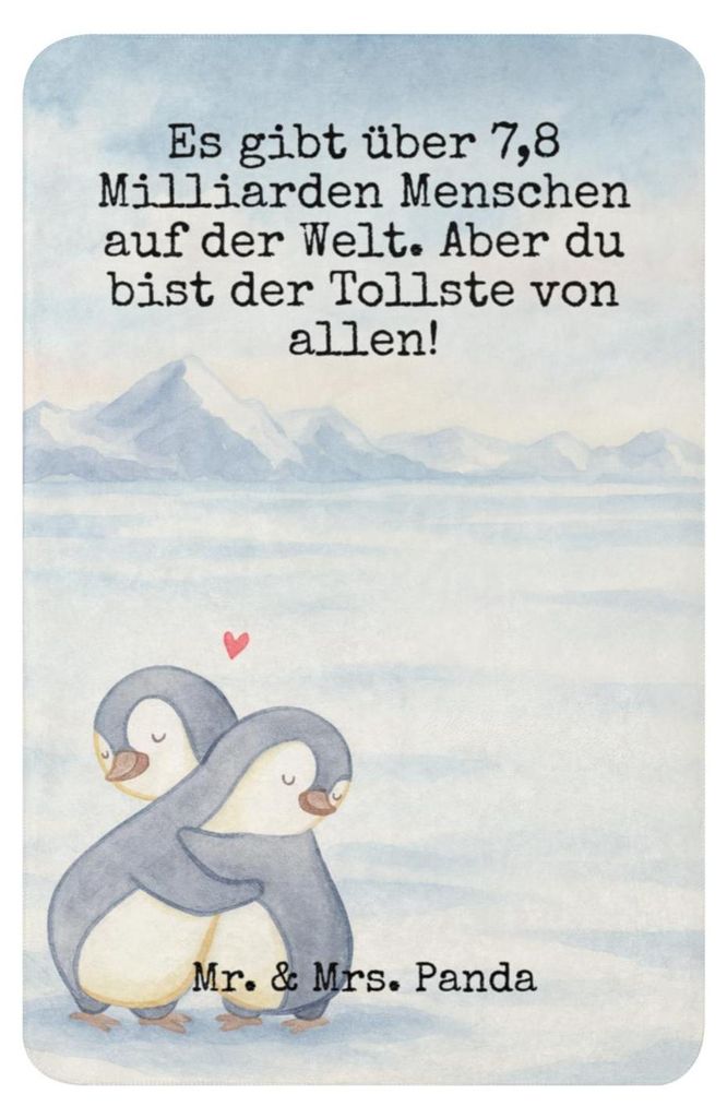 Mr. & Mrs. Panda Decke Pinguine Kuscheln Design 100 x 150 cm - Weiß - Geschenk, für Frauen, Freundin, Tagesdecke, Kuscheldecke, Jahrestag, Hochze...