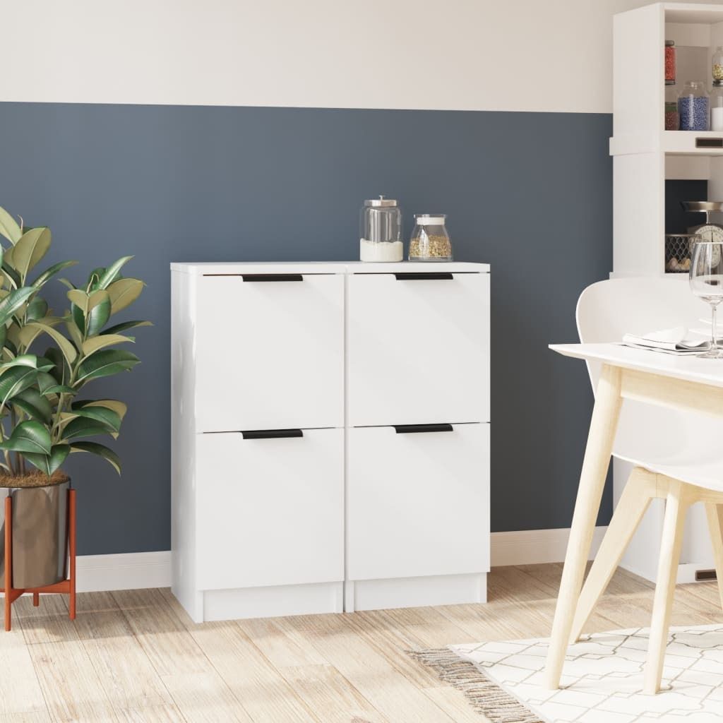vidaXL Sideboards 2 Stk. Weiß 30x30x70 cm Holzwerkstoff Produktbild 