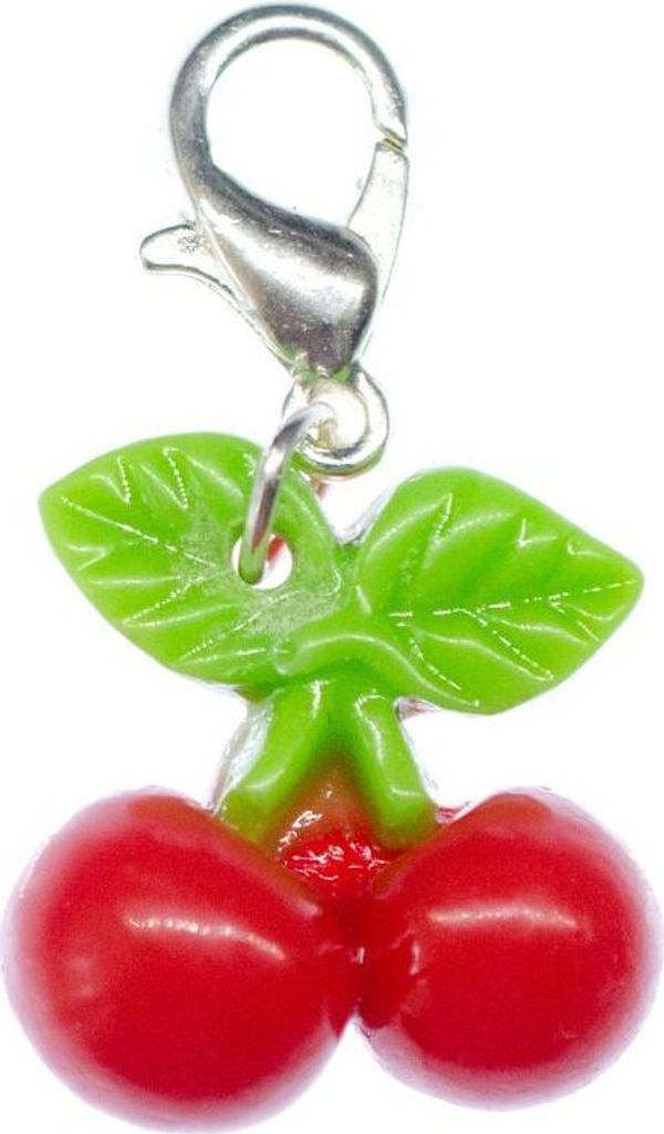 Kirsche Charm Zipper Pull Anhänger Miniblings doppel klein Produktbild 
