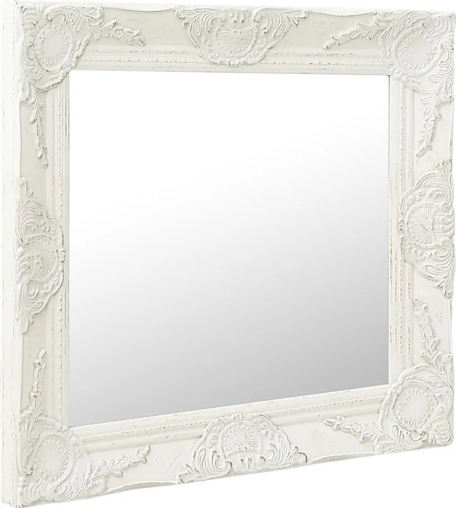 vidaXL Specchio da parete in stile barocco 50x50 cm Bianco