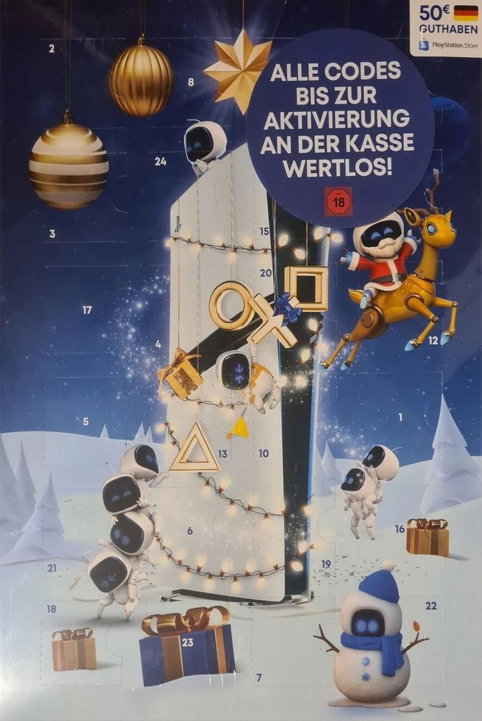Calendario dell'Avvento Sony Playstation 2025 PSN 50€ di Immagine del prodotto 