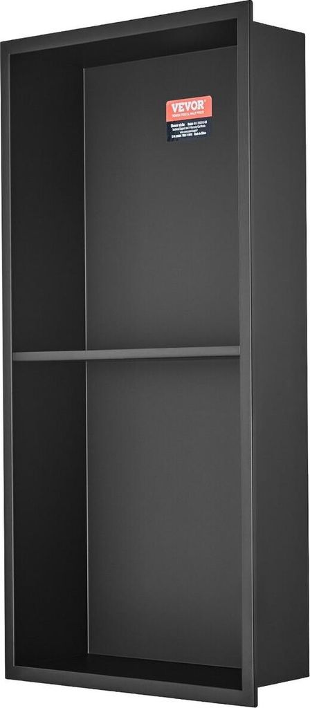 33.02 x 63.5 cm No Tile Shower Niche 304 Stainless Steel, Wall-Inserted Niche Recessed Double Shelves, Sealed Waterproof Rust-Resistant Modern Nich...