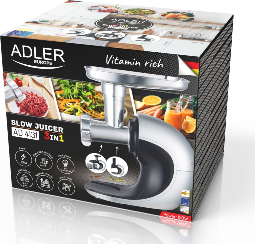 Adler | Slow-speed juicer 3in1 - Meat mincer Image du produit 
