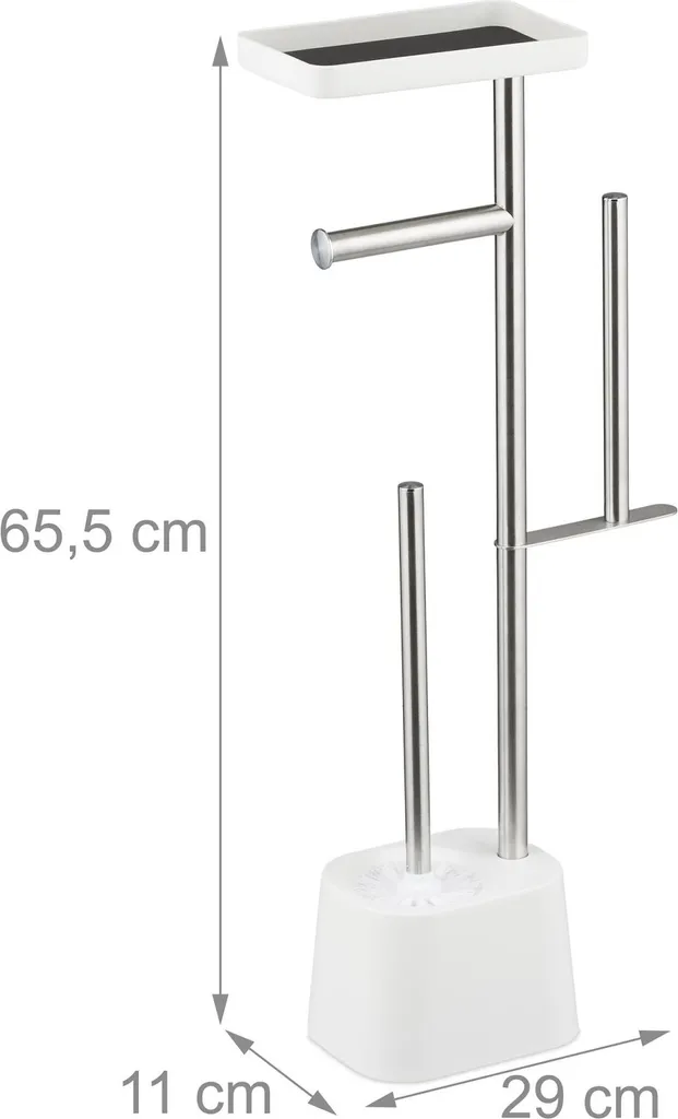 Dévidoir papier WC avec tablette murale et réserve de rouleaux intégrée - 3
