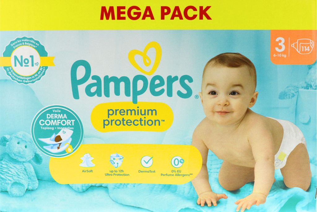 Pampers Premium Protection Größe 3 Windeln x 114 6 kg ? 10 Produktbild 