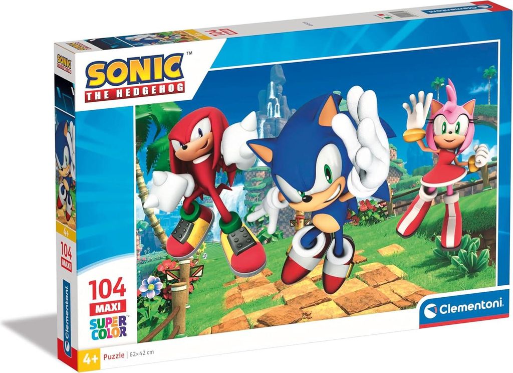 Clementoni Legpuzzle Super Color Maxi Sonic, 104 Teile