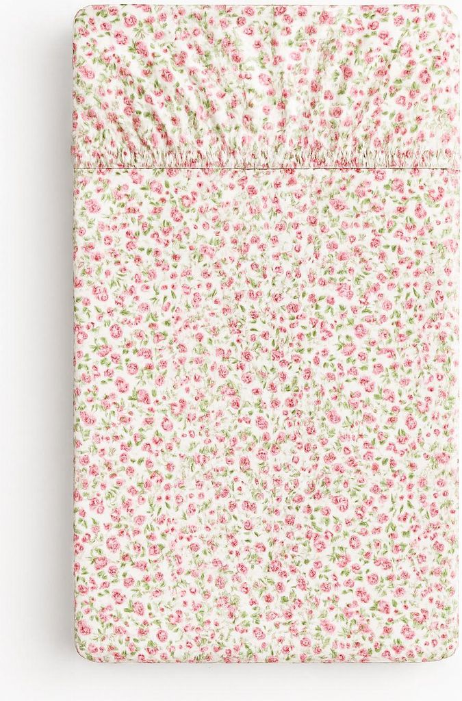 Lenzuolo per lettino in cotone 120x60 cm - prato rosa Immagine del prodotto 