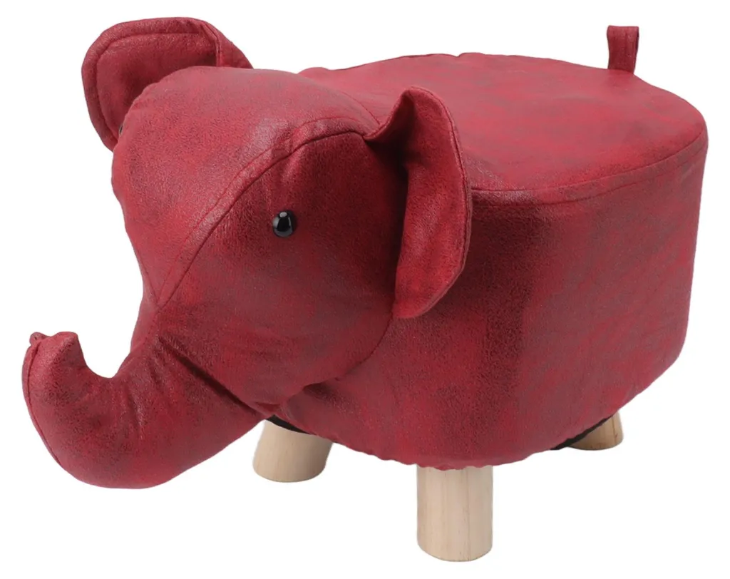 Tabouret éléphant enfant rouge : fini les bruits et glissades au sol - Safe