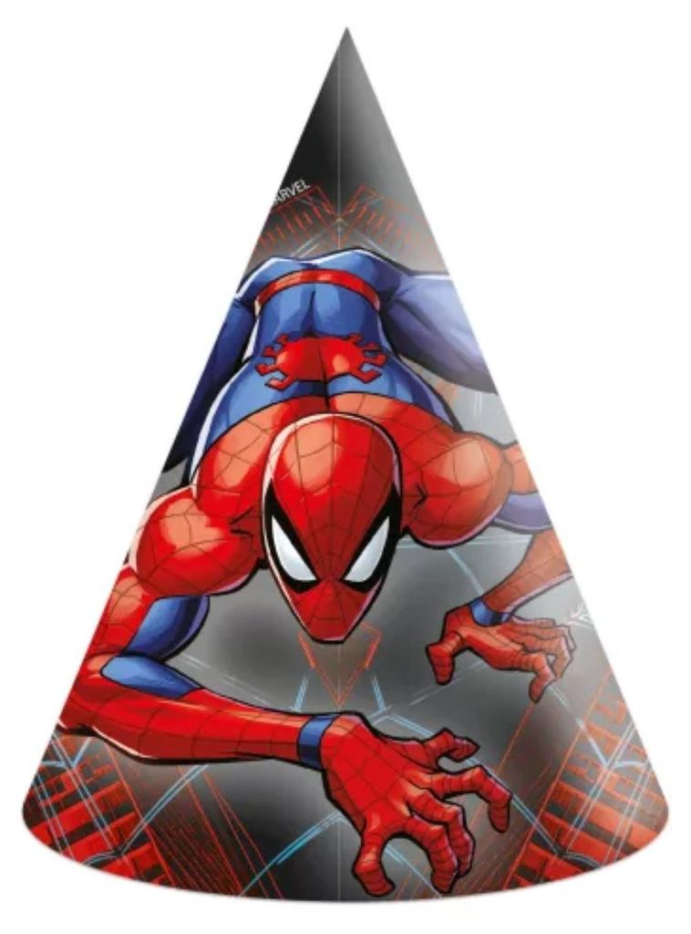 "Spider-Man World Of Webs" Partydeko Artikel Variante: 6 Partyhüte Papier