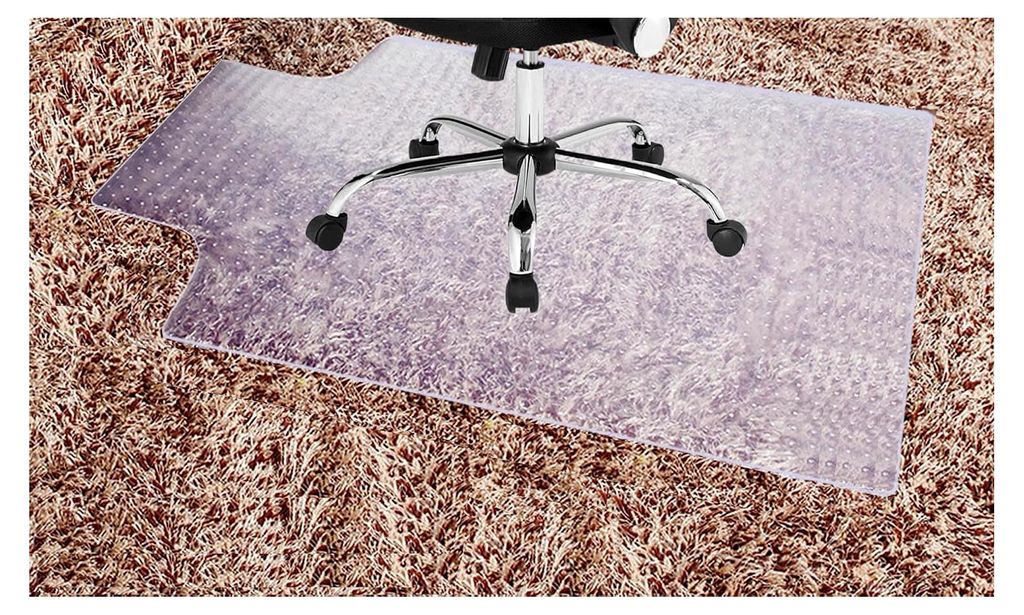 Teppich-Bodenschutzmatte 90 x 120 cm mit Lippe, Schutzmatte für Bürostühle und Schreibtischstühle, transparente Teppichmatte