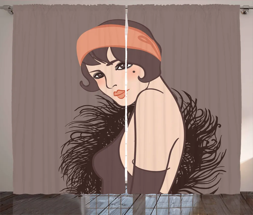 Tenda Lavabile ABAKUHAUS Pin up Girl 280x245cm - Stile e Funzionalità