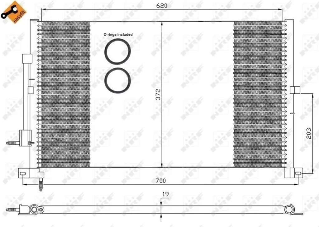 Radiateur de clim NRF 35365 pour Ford Mondeo III Berline et Break