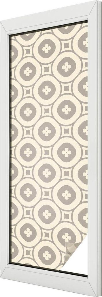 Buntglas Fensterfolie – 146x50 cm – Stained-Glass Design – blickdichte dekorative Sichtschutzfolie – selbstklebend, UV-Schutz – Geometris...