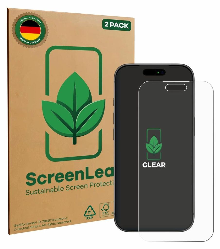 2x ScreenLeaf Schutzfolie für Apple iPhone 17 Pro Max Produktbild 