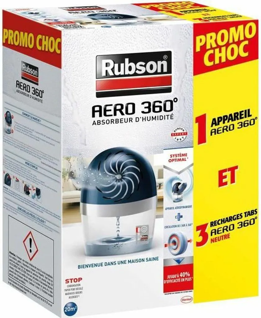 Recharge Rubson Aero 360 Galet Anti-Humidité Neutre pour Absorbeur