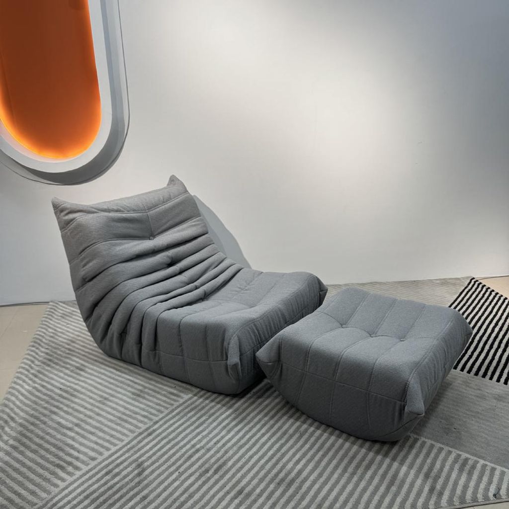 Divano singolo relax poltrona chill chair con sgabello Immagine del prodotto 