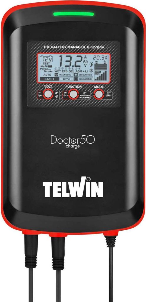 TELWIN Doctor Charge 50 230V Autobatterie Ladegerät Batterieladegerät 230V für KFZ LKW Motorrad 807613