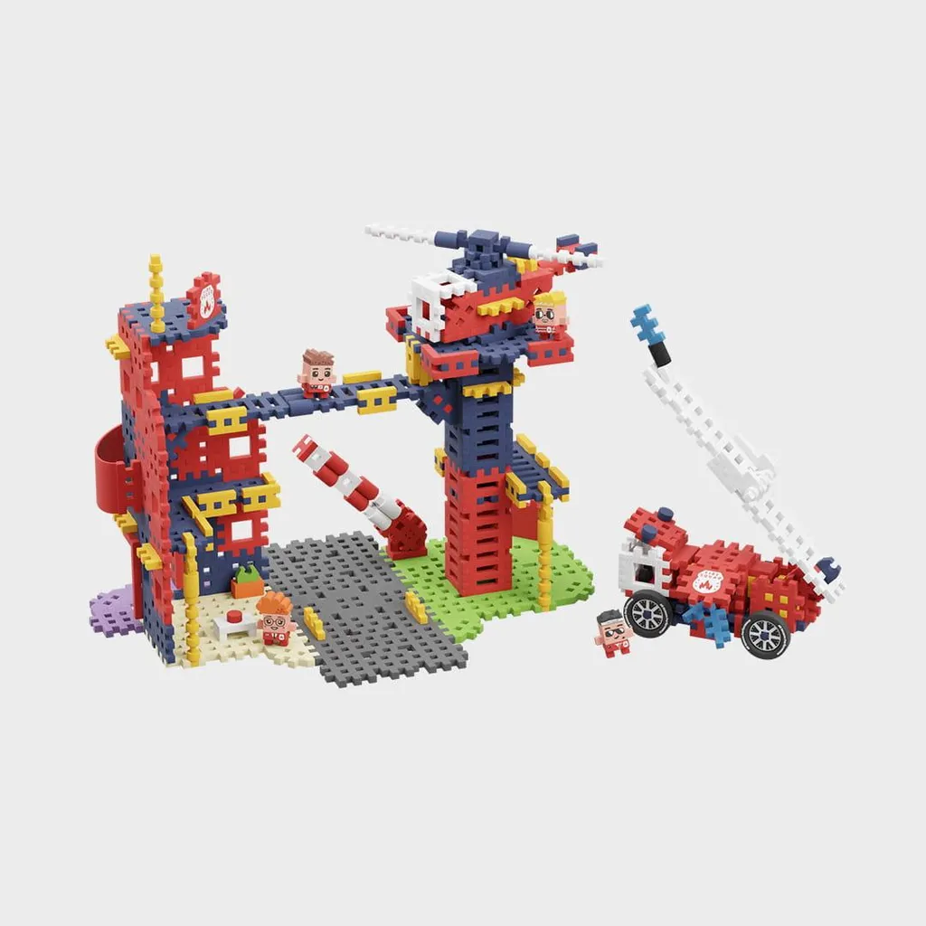 Jeu de Construction Caserne de Pompiers en Mini Waffle Souples 280 pcs - 3