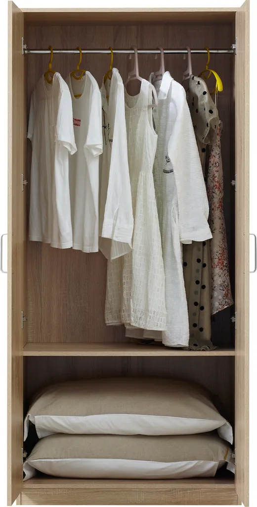 Dressing Bodolz 2 Portes Chêne Sonoma pour Chambre ou Entrée étroite