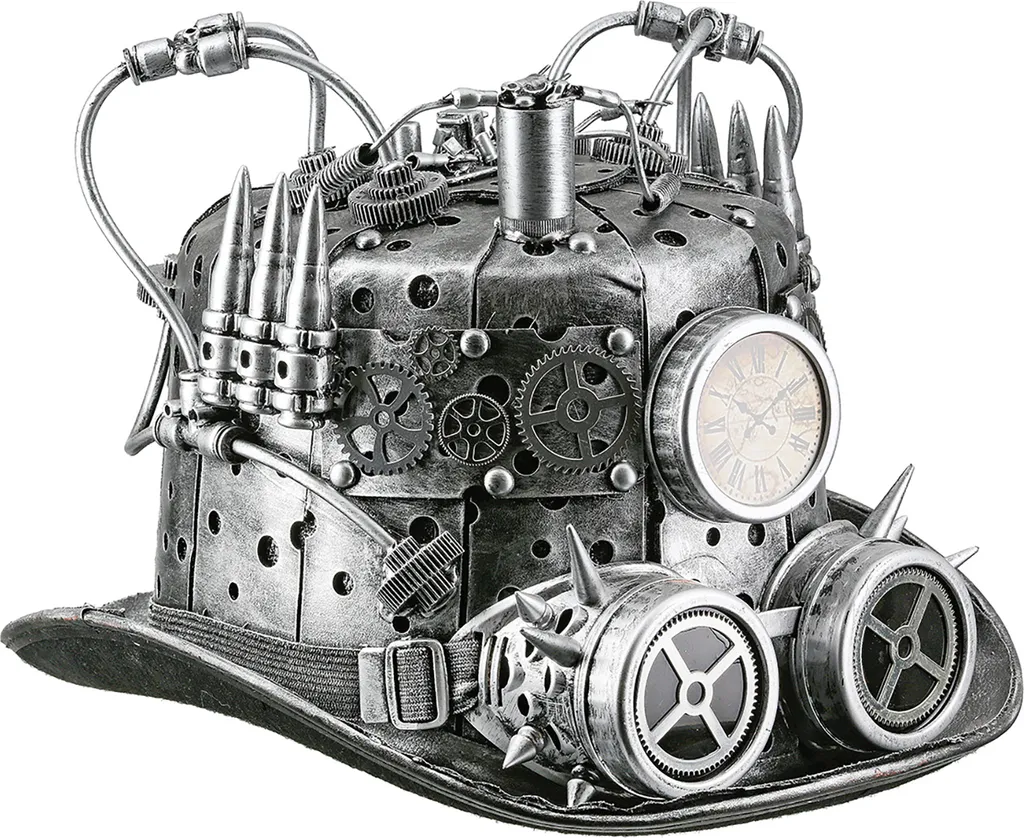 Chapeau Steampunk Gilde Argenté en Plastique L31cm - Modèle 55753 VE1