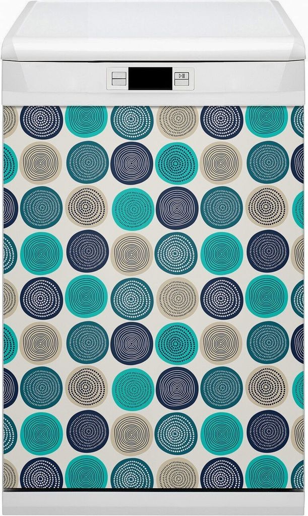 Magnet für Spülmaschine Abwaschbar 45x80 cm Magnet für Spülmaschine Magnetmatte Nachbildung - Abstrakte Kreise