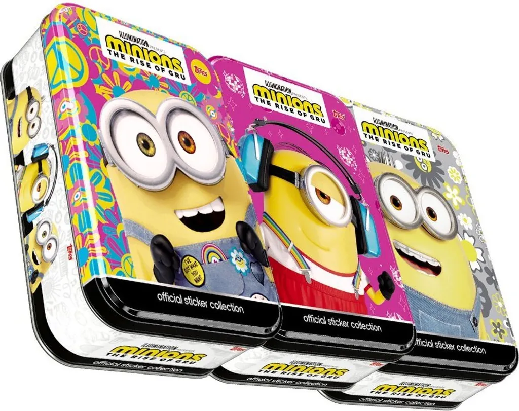 Autocollants Minions 3 boîtes Tin Box pour ranger sans rien perdre