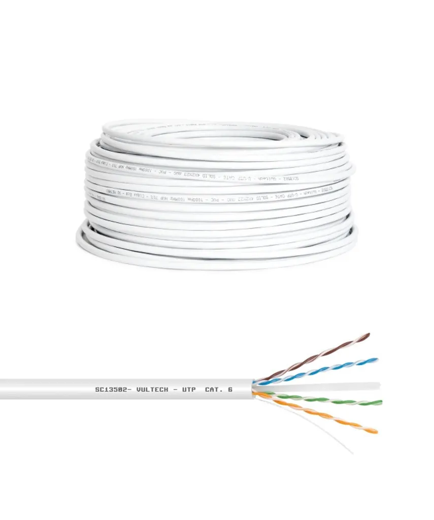 Cavo Rete 50m Vultech Cat. 6 UTP Bianco | Matassa LAN Professionale