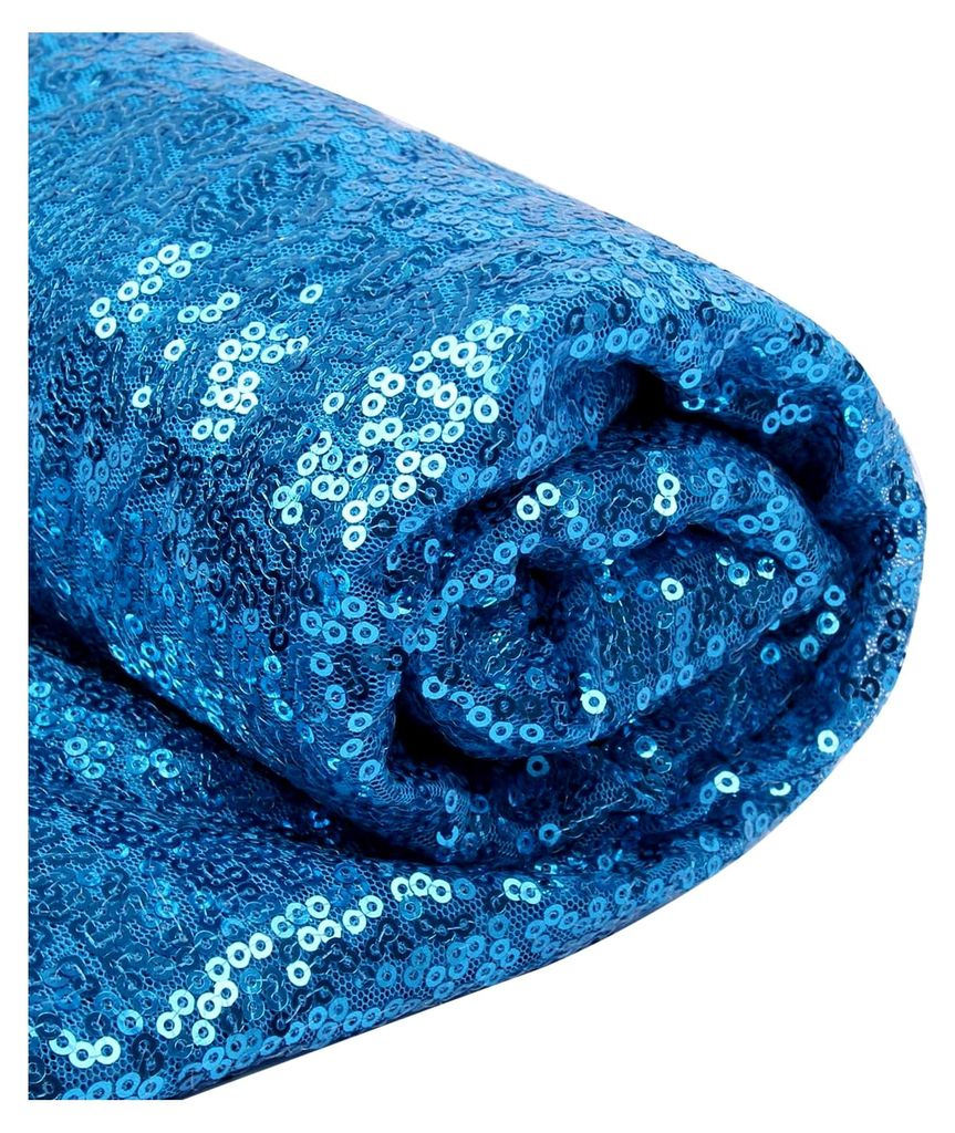 Himmelblauer Paillettenstoff 5 Yards für modische Kleidung, Spielzeugdekoration, Tischdecken und DIY